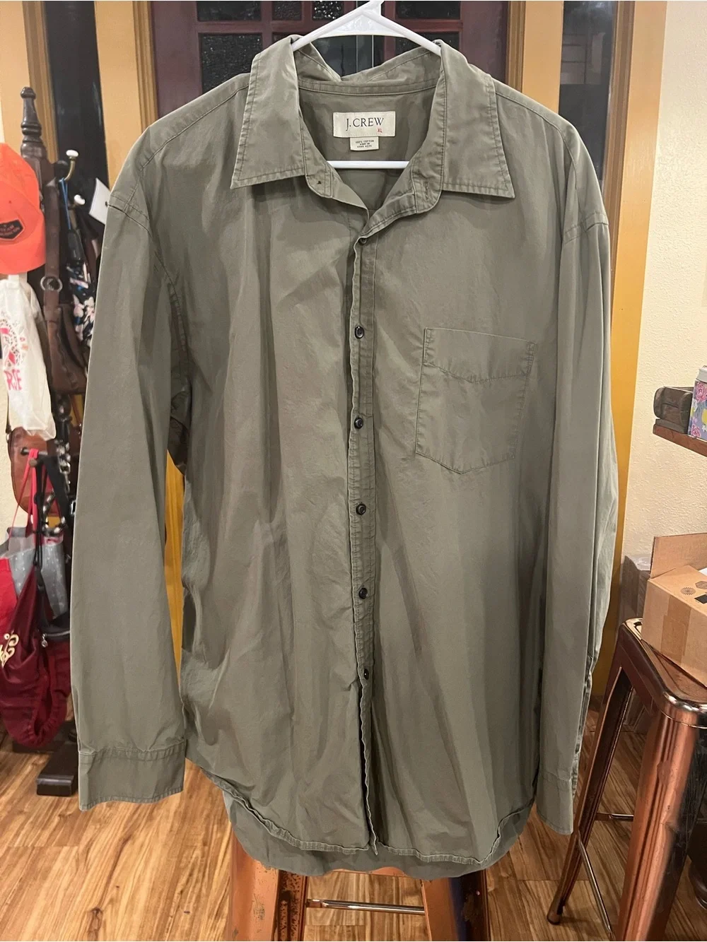 J. Crew Olive Green Men's Dress Shirt